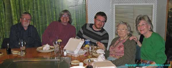 Most of the Paris family at the birthday dinner