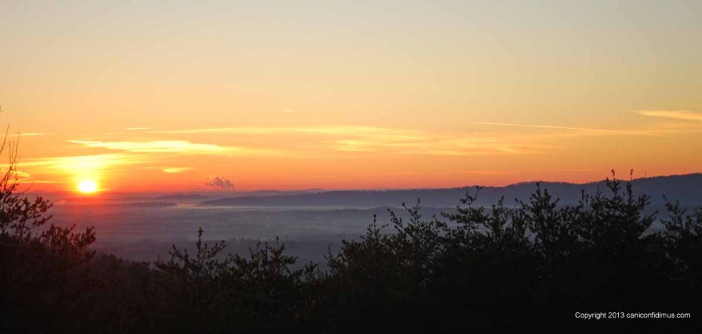 Sunrise from the deck -- click to enlarge