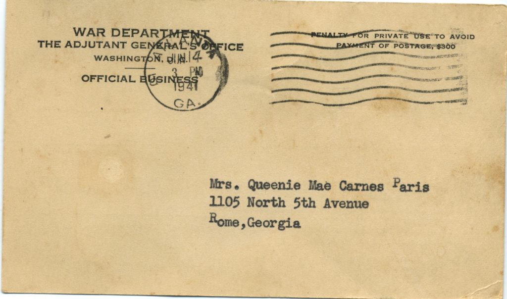 enlistment postcard address